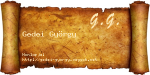 Gedei György névjegykártya